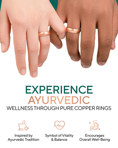 Pure Copper Rings Set - Domed (6mm)