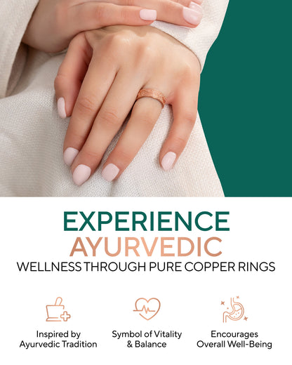 Pure Copper Rings Set – Floral (6mm)
