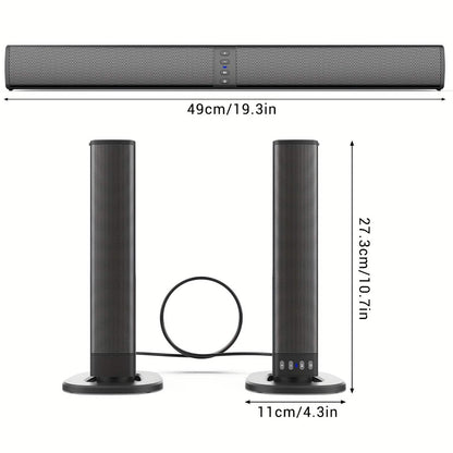 Wireless Soundbar for TV – 2-in-1 Detachable Bluetooth Speaker
