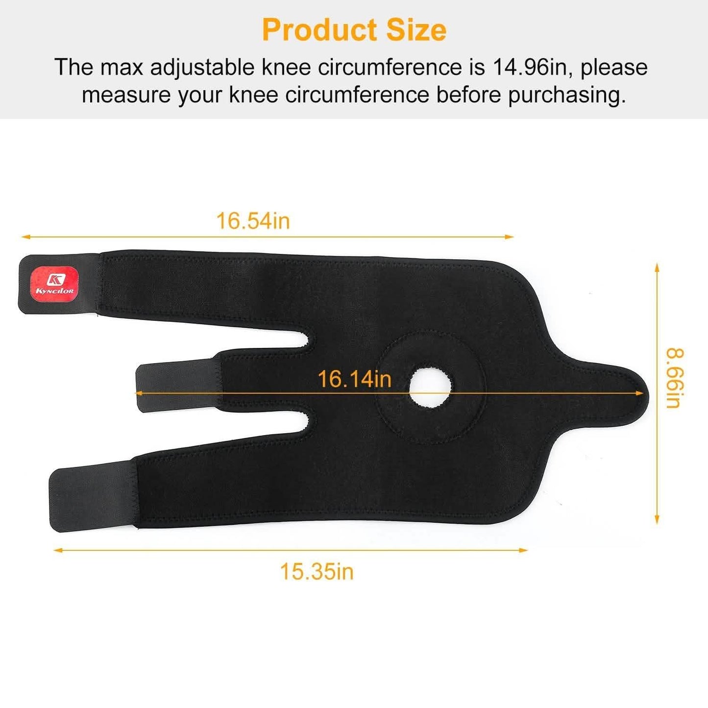 1-Pair: Adjustable Knee Support Compression