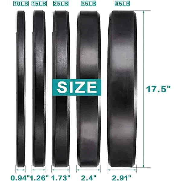 1-Pair: Bumper Plates 2-Inch Bumpers Olympic Weight Plate