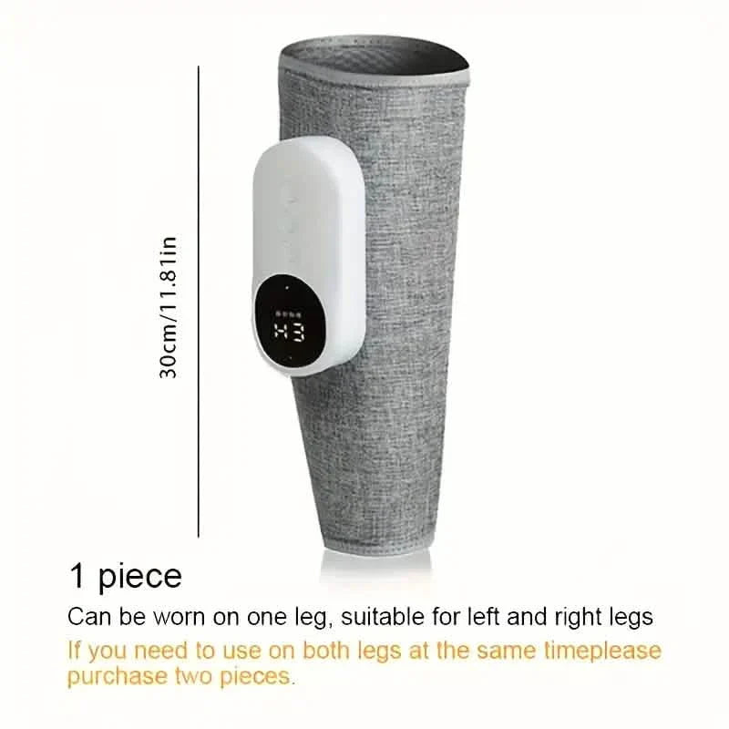 Rechargeable Air Compression Leg Calves Muscle Massager with 3 Intensity Levels and 3 Heat Settings