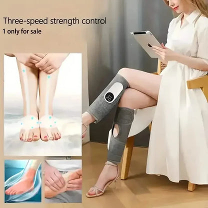 Rechargeable Air Compression Leg Calves Muscle Massager with 3 Intensity Levels and 3 Heat Settings
