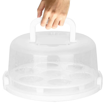 10" Cake Storage Container with Handle Plastic Cake Box