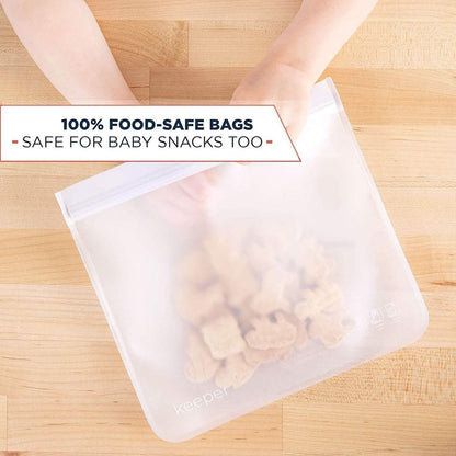 10-Pack: 32 oz Keeper Reusable Ziplock Bags