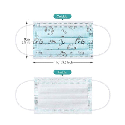 10-Pack: Kids Disposable Face Mask