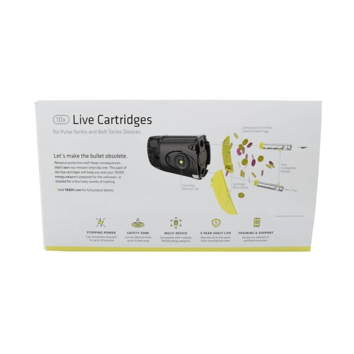 10-Pack: Live Cartridges for TASER C2/Bolt/Pulse/Pulse+