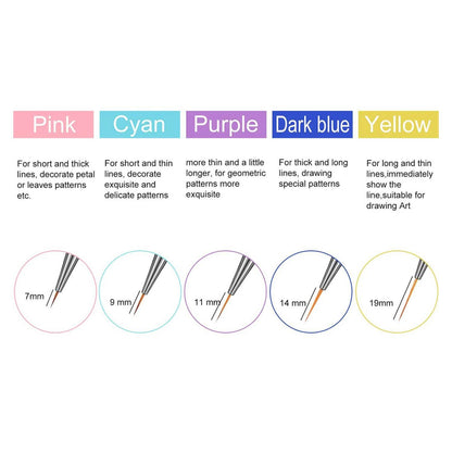 10-Pack: Premium Silicone 3D Nail Art Liner and Brushes Set