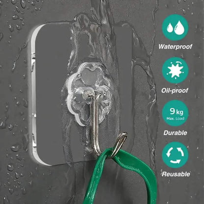 10-Pack: Self-Adhesive Wall Hooks