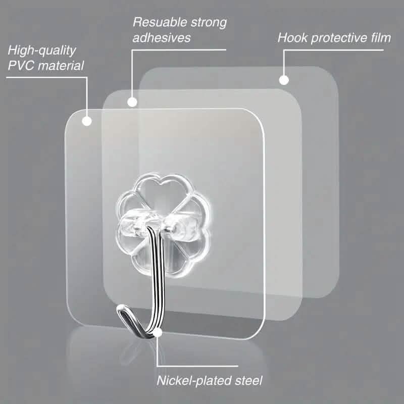10-Pack: Self-Adhesive Wall Hooks