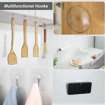 10-Pack: Self-Adhesive Wall Hooks