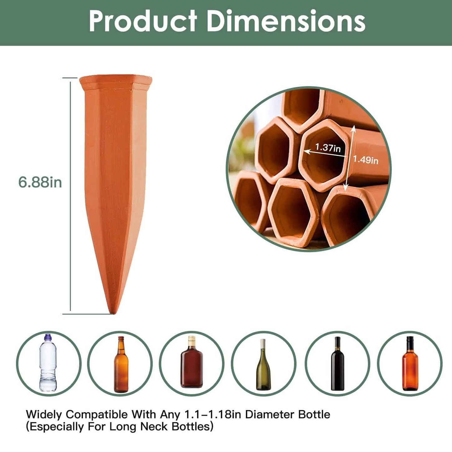 10-Pack: Spikes Teracotta Plant Watering Device