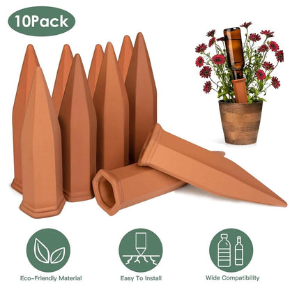 10-Pack: Spikes Teracotta Plant Watering Device