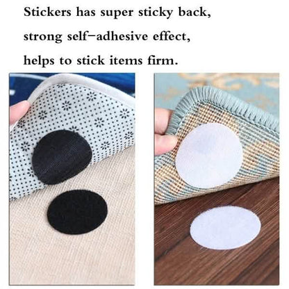 10-Pairs: Anti Curling Carpet Tape Rug Gripper Velcro