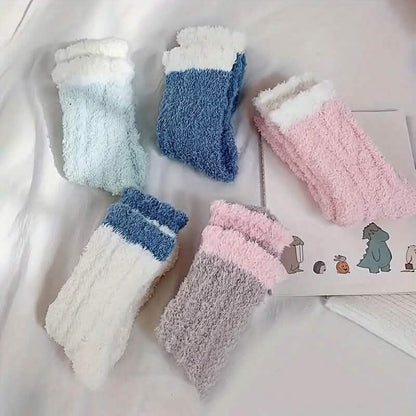 10-Pairs: Coral Fleece Crew Socks