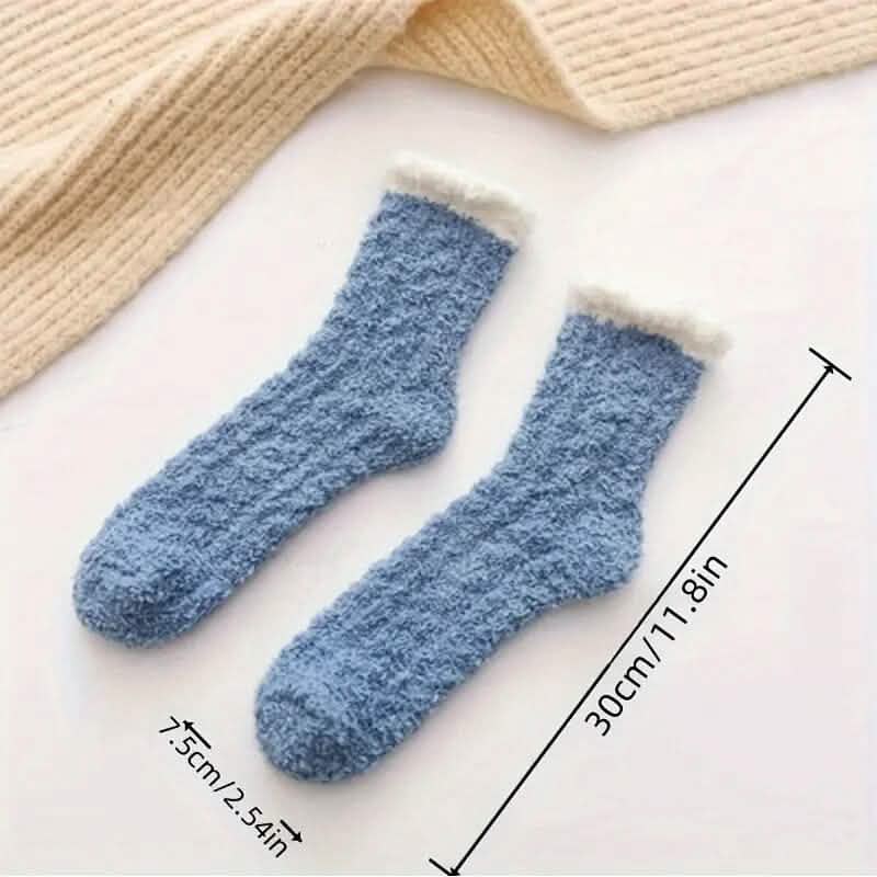 10-Pairs: Coral Fleece Crew Socks