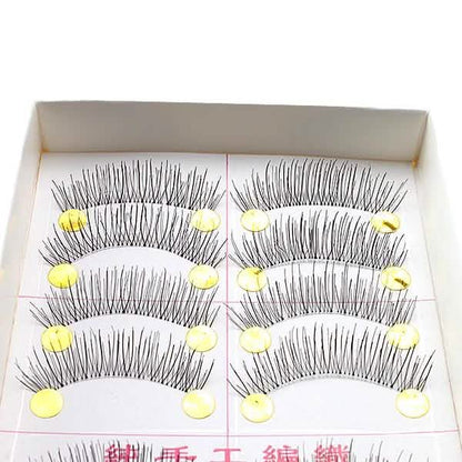10-Pairs: Makeup Handmade Natural Fashion Long False Eyelashes Eye Lashes
