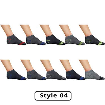10-Pairs: Men's Active Low-Cut Ankle Socks