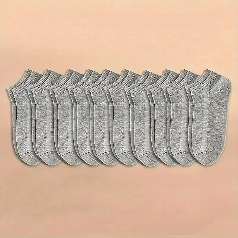 10-Pairs: Men's Plain Knitted Lining Socks