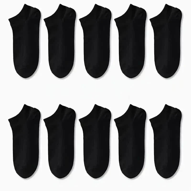 10-Pairs: Men's Solid Sport Low Cut Socks, Breathable Sweat-absorbing Comfy Soft Casual Simple Style Socks