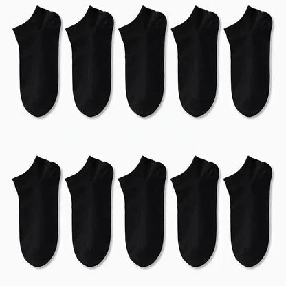 10-Pairs: Men's Solid Sport Low Cut Socks, Breathable Sweat-absorbing Comfy Soft Casual Simple Style Socks