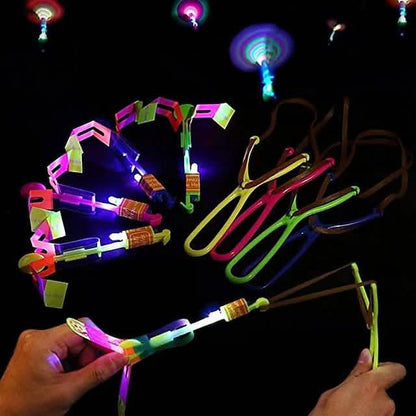 10-Piece: Amazing Led Light Arrow Rocket Helicopter Flying Toy