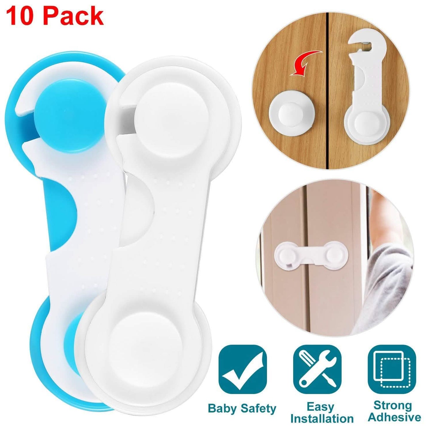 10-Piece: Kids Cabinet Strap Safety Locks