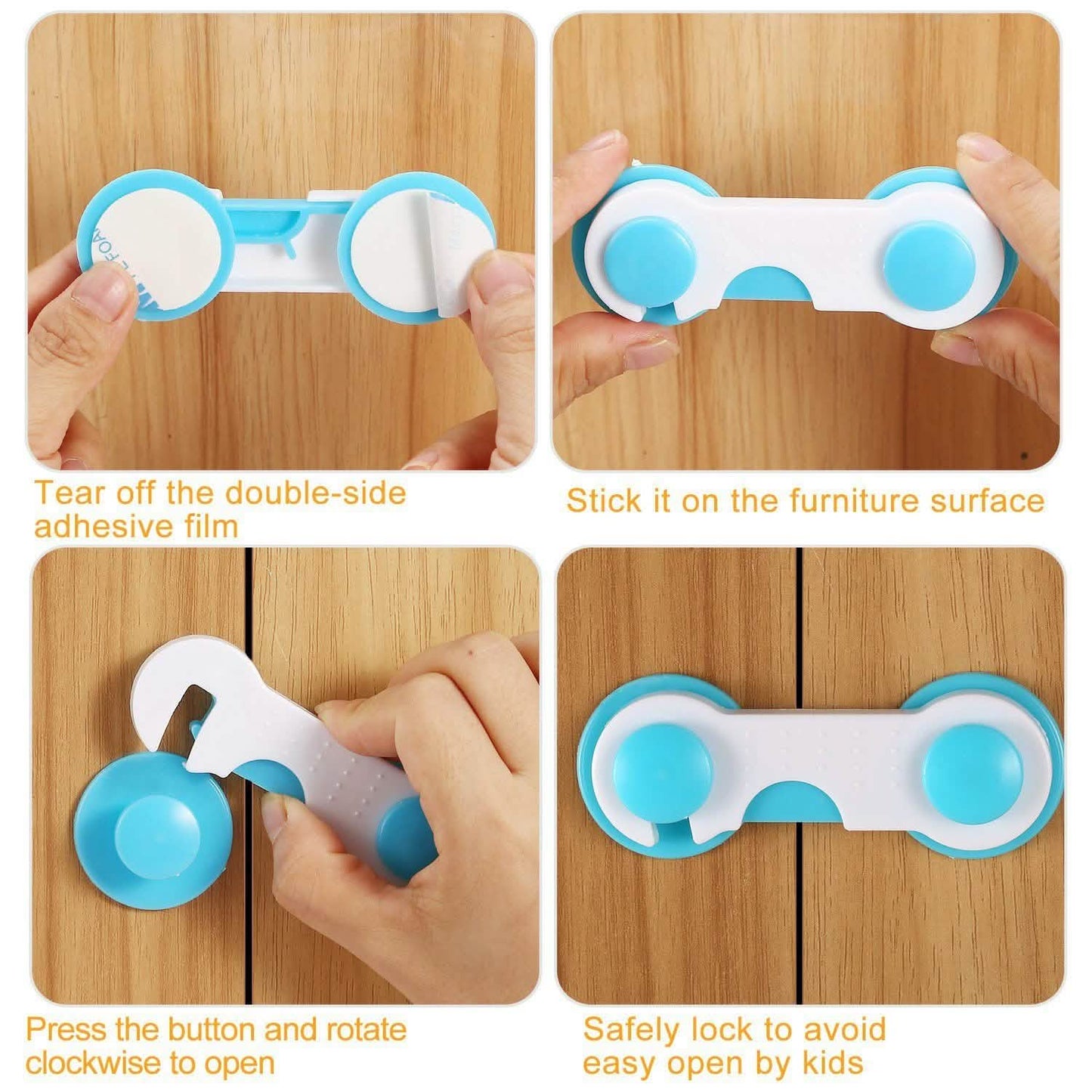 10-Piece: Kids Cabinet Strap Safety Locks