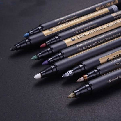10-Piece: Metallic Paint Marker Pen Permanent