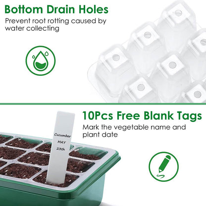 10-Piece: Reusable Seed Starter Tray Kit