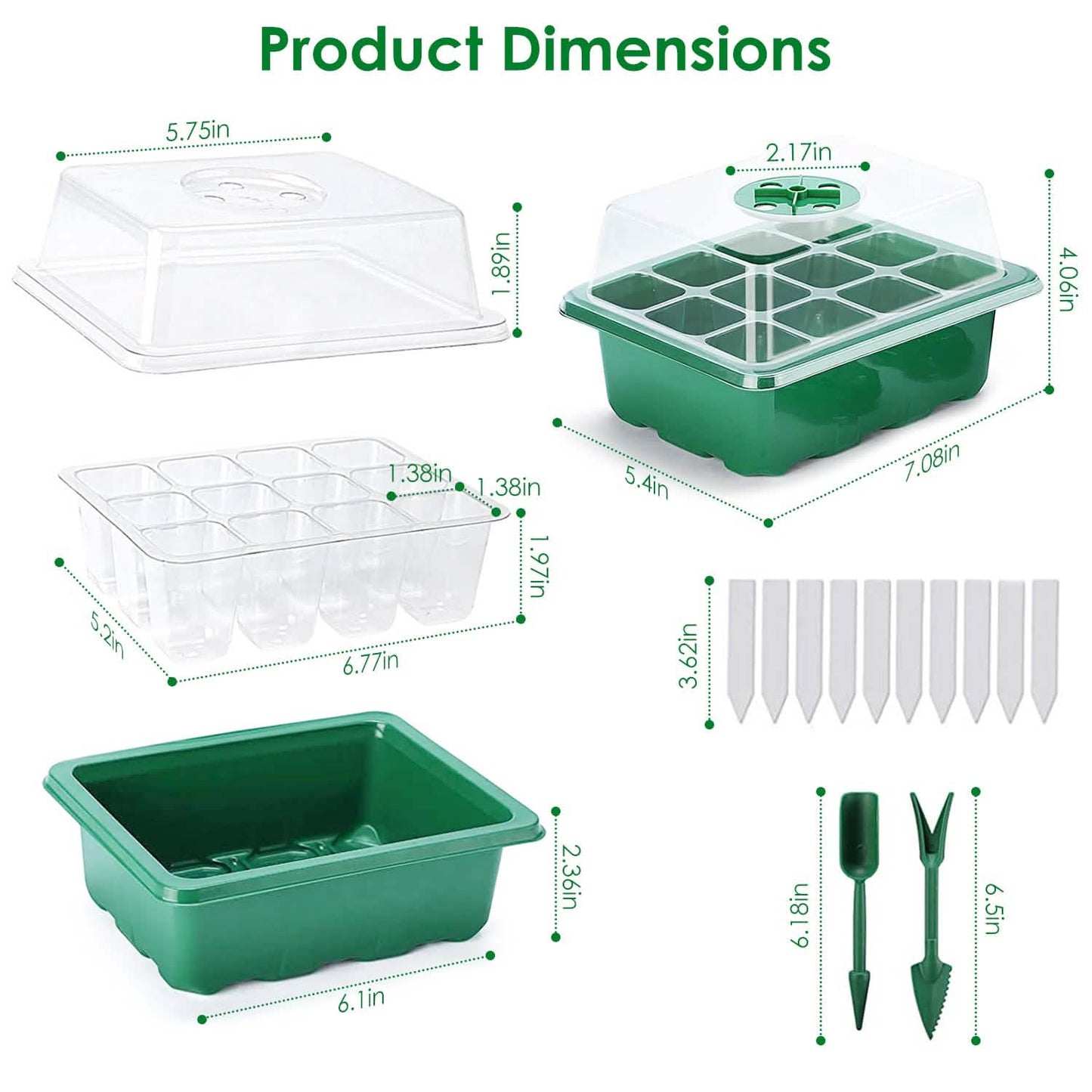 10-Piece: Reusable Seed Starter Tray Kit