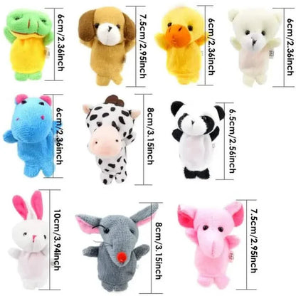 10-Piece Set: Cute Finger Puppets Baby Mini Plush Toys
