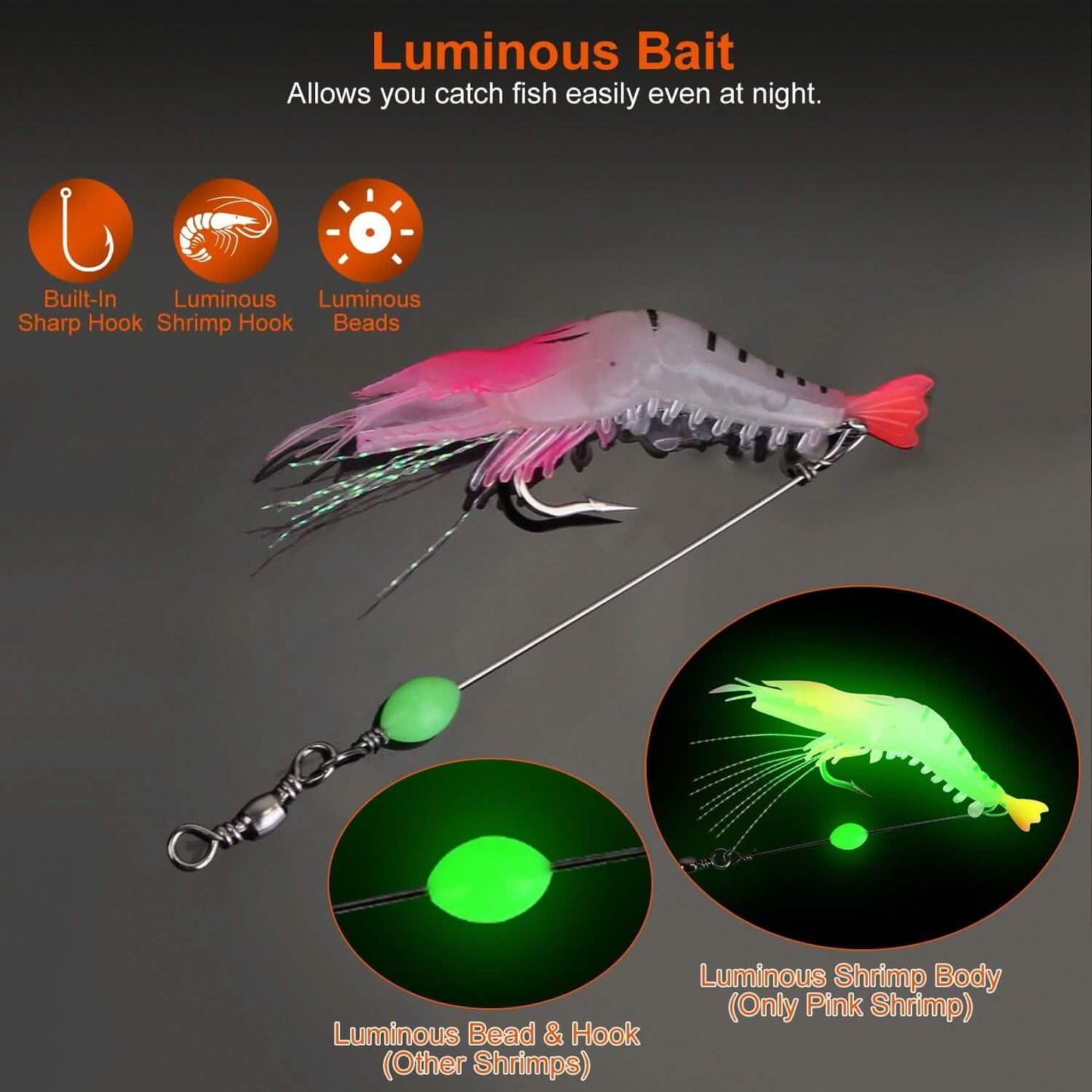 10-Piece: Silicon Shrimp Bait Set
