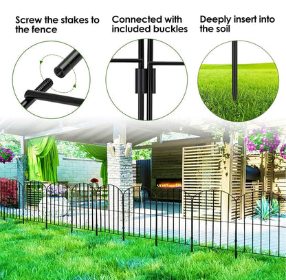 10-Pieces: Decorative Garden Fence Rustproof Iron Wire Arched Fence