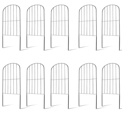 10-Pieces: Decorative Garden Fence Rustproof Iron Wire Arched Fence