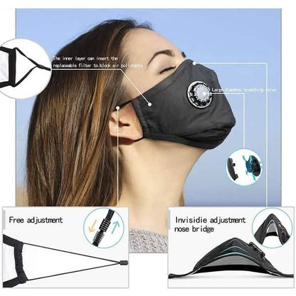 10-Pieces: Double Breathing Valve PM 2.5 Mask Respirator