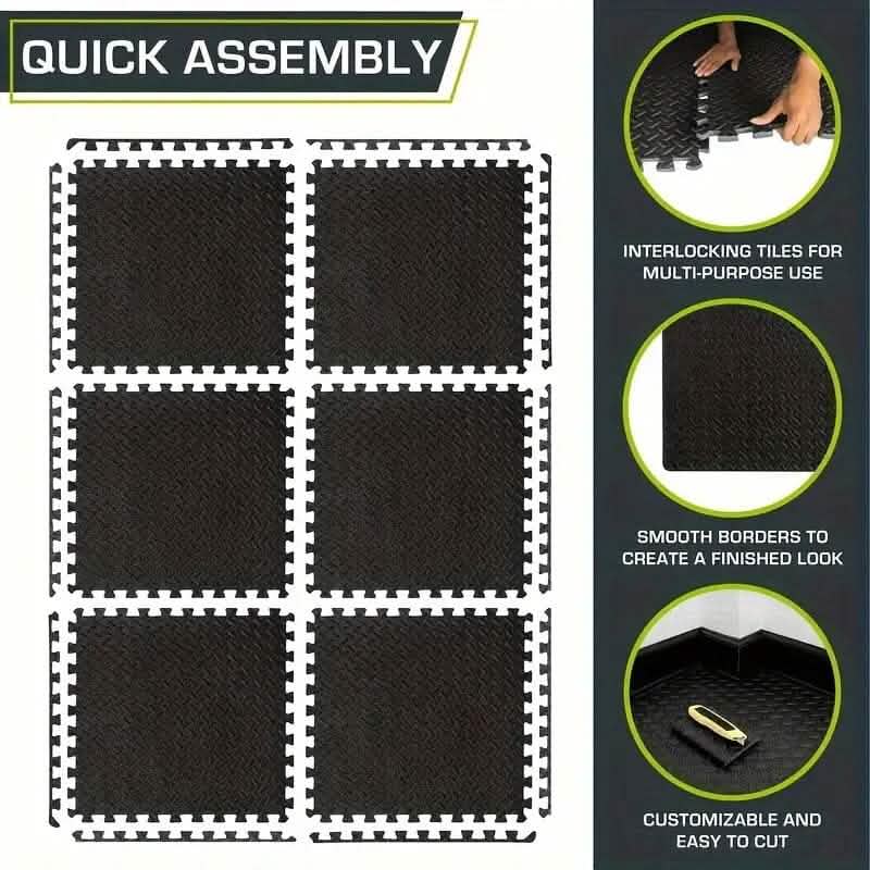 10-Pieces: EVA Interlocking Foam Floor Tiles