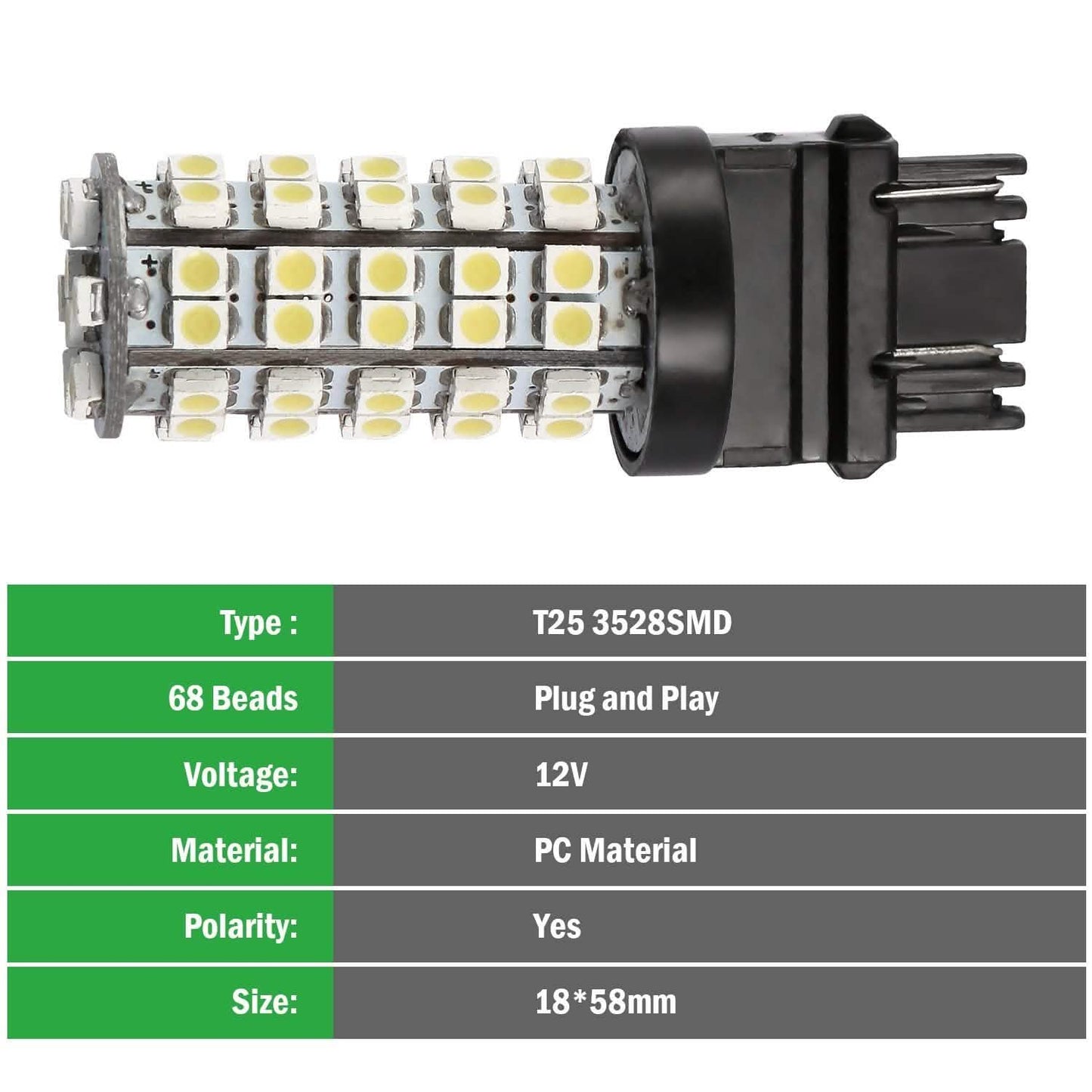 10-Pieces: LED Car Light Bulbs