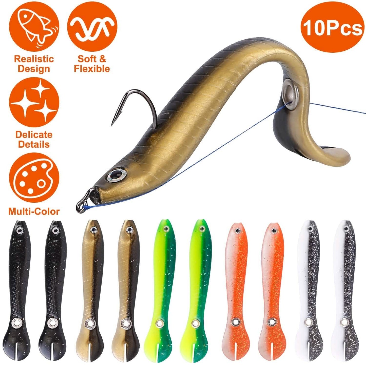 10-Pieces: Realistic Bass Loach Swimming Lure