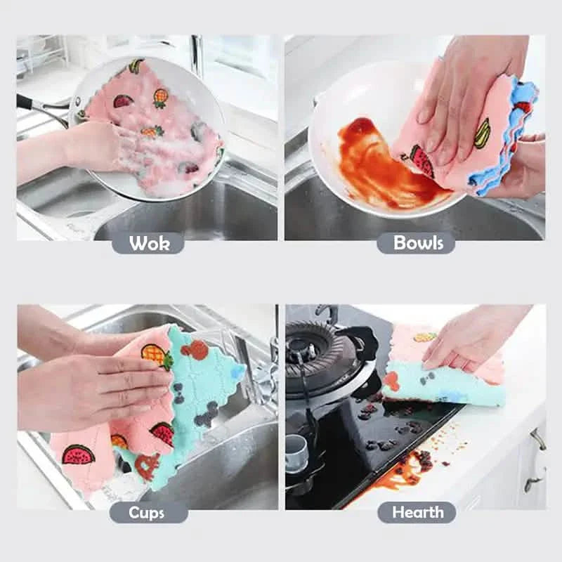10-Pieces: Reusable Dish Cellulose Sponge Cloths