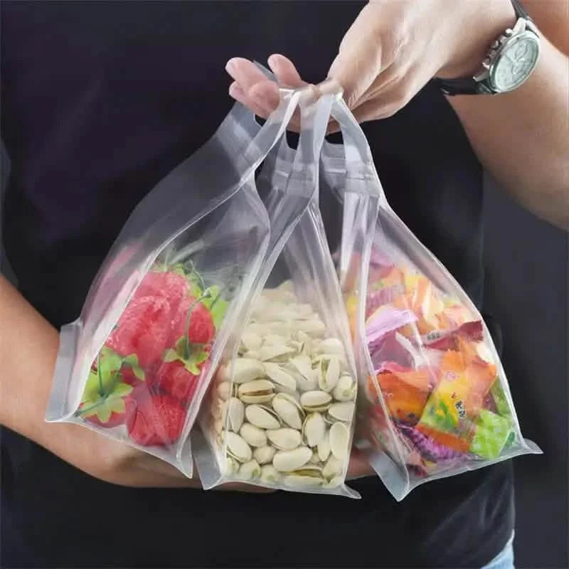 10-Pieces: Reusable Silicone Leakproof Food Storage Bags