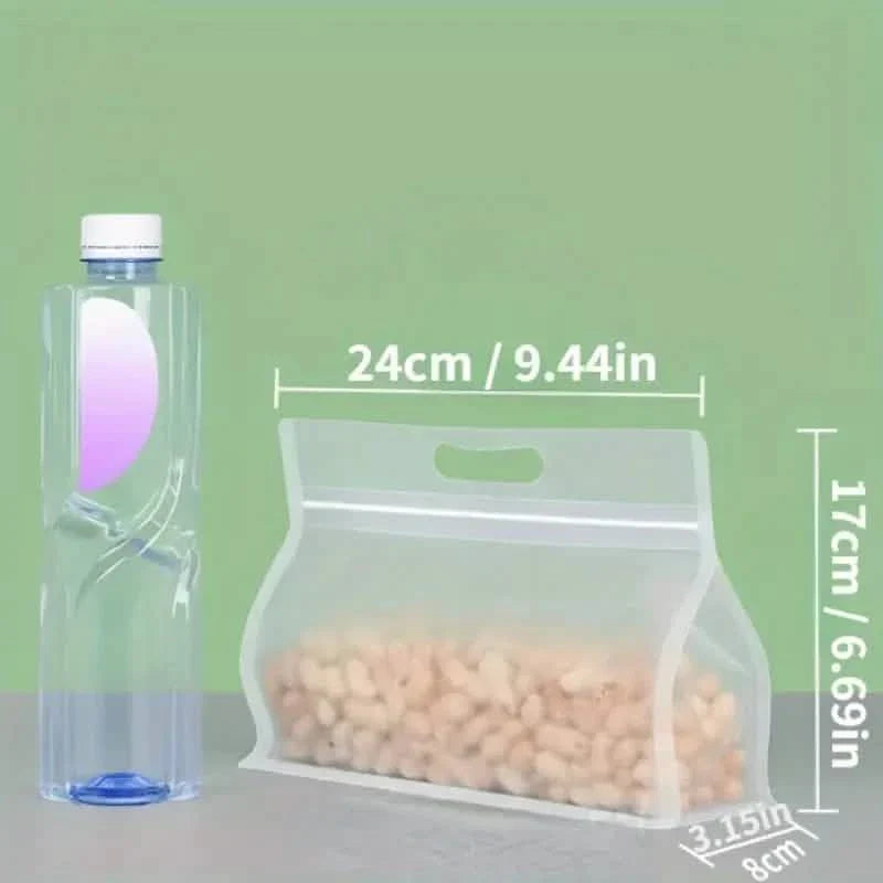 10-Pieces: Reusable Silicone Leakproof Food Storage Bags