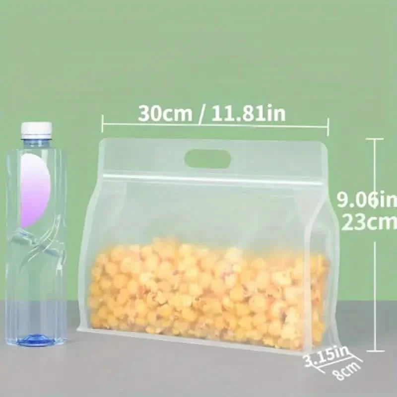 10-Pieces: Reusable Silicone Leakproof Food Storage Bags