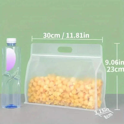 10-Pieces: Reusable Silicone Leakproof Food Storage Bags