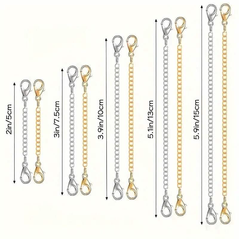 10-Pieces: Stainless Steel Chain Extender