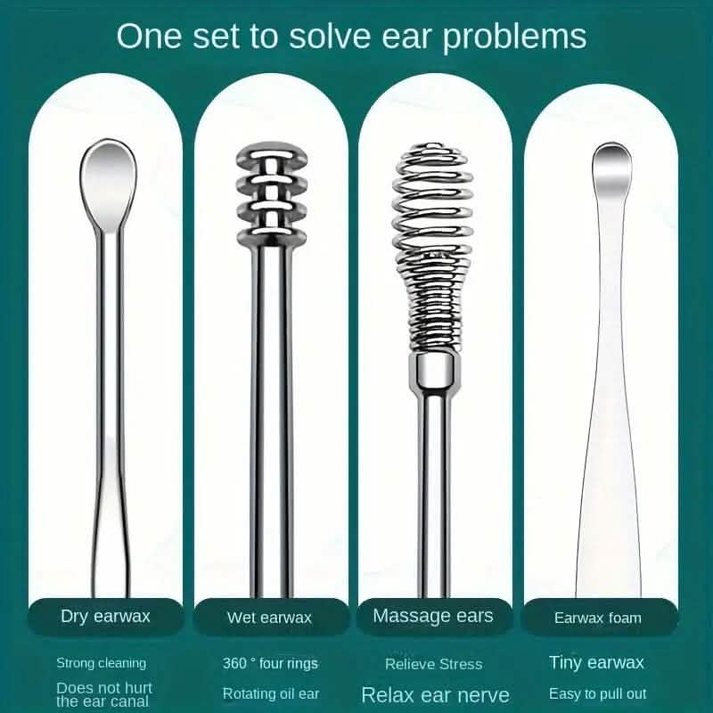 10-Pieces: Stainless Steel Ear Wax Removal Tool Set