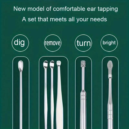 10-Pieces: Stainless Steel Ear Wax Removal Tool Set