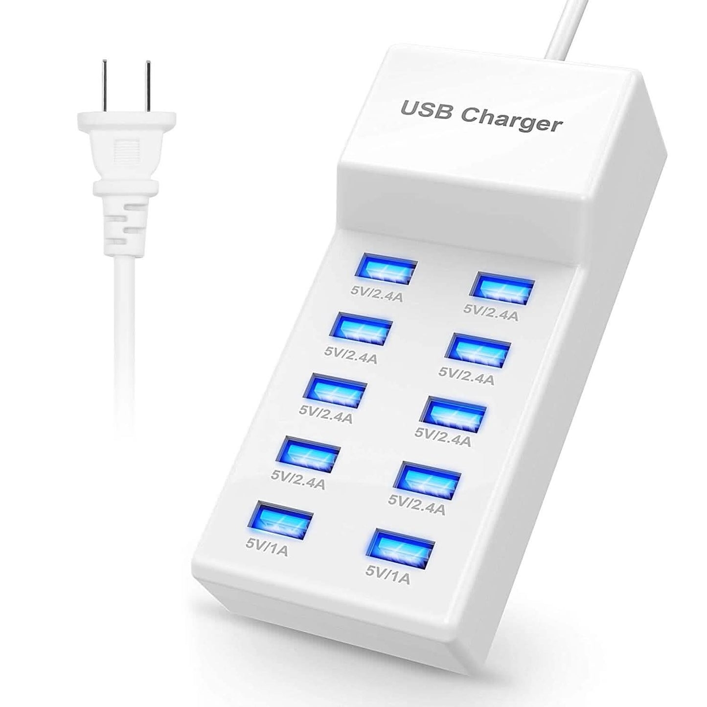 10-Ports 50W USB Wall Fast Charging Power Adapter