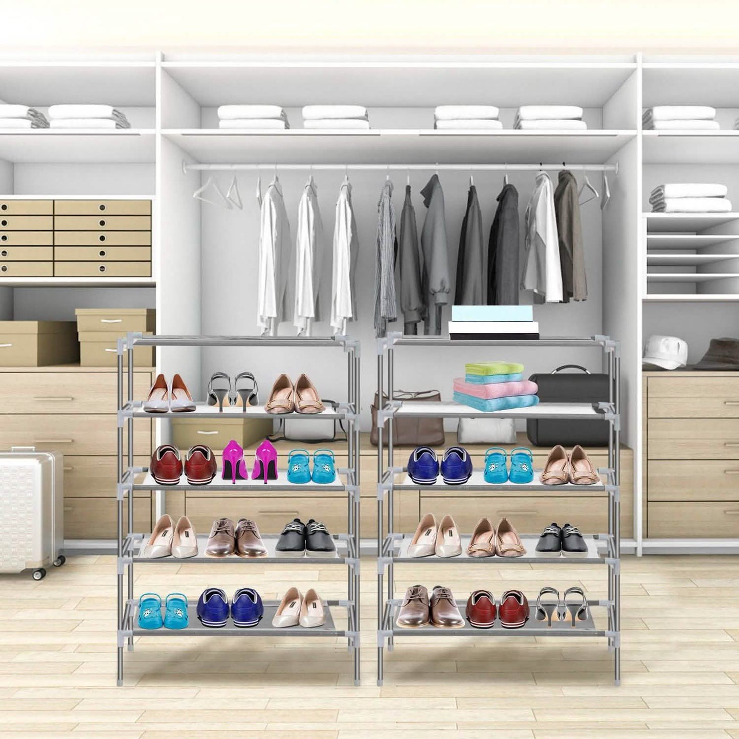 10-Tier Shoe Rack Shelves 27 Pairs Shoes Organizer