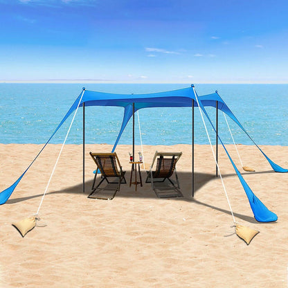 10 x 10 ft Sun Shelter Family Beach Tent Outdoor Shade UPF50+ with Sandbag